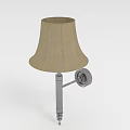 Modern Wall Mounted Lamp With Beige Linen Fabric Lampshade And Metal Bracket