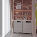 Pink Hello Kitty Living Room With Beige Sofa Coffee Table Stuffed Toys And Decorative Paintings