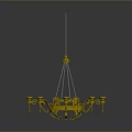 Elegant Golden Chandelier With Crystal Accents Hanging In Modern Interior