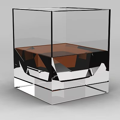 Modern Brown And Black Glass Locker With Multi Layer Design And Sleek Structure 3d model