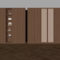 Wooden Storage Cabinet Interior Design With Open Shelves And Grid Doors