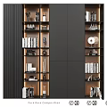 Modern Home Storage Cabinet With Shelves Books And Decorative Items