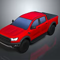 Red Pickup Truck With Black Roof And Off Road Tires Exterior Design