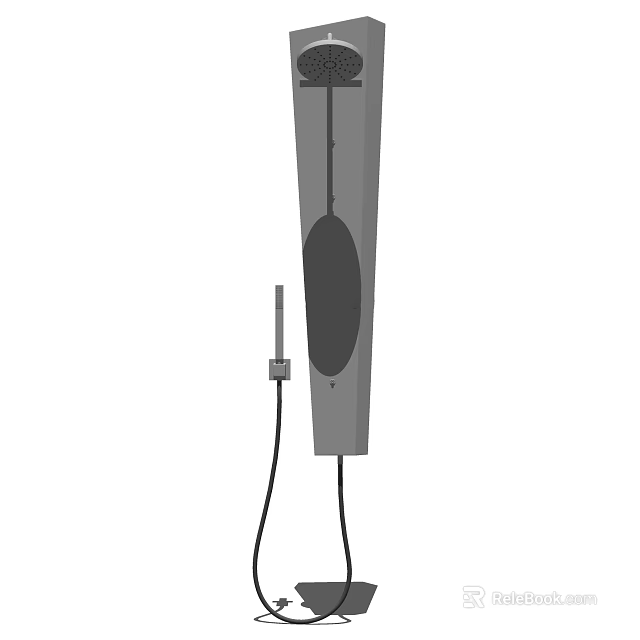 Modern Shower Head System With Handheld Sprayer And Adjustable Control Lever 3d model 