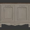 Vintage French Console Sideboard With White Painted Finish Marble Top Carved Details And Curved Legs