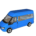 Blue Food Truck With Open Windows And Mobile Serving Design