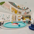 Modern Kindergarten Interior With Colorful Play Area And Safe Kids Activity Space