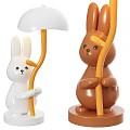 Modern rabbit lamp combination 3d model
