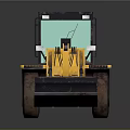 Yellow Construction Loader With Front Bucket Black Cab And Large Wheels