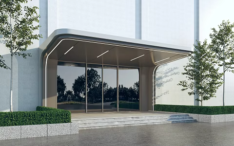 Modern aesthetic entrance awning 3d model