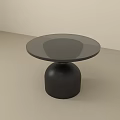 Modern Black Side Table With Round Top And Spherical Base Design 3d model