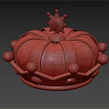 Royal Red And Gold Crown Jewel With Gemstone Decorations And Golden Spheres
