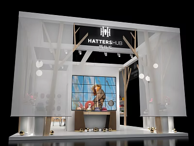 MATTERS HUB Modern Store Showroom Featuring Glass Windows Interior Lighting And Decorative 3d model