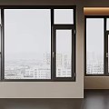 Modern Casement Windows With Sleek Black Frames In Residential Interior Urban View