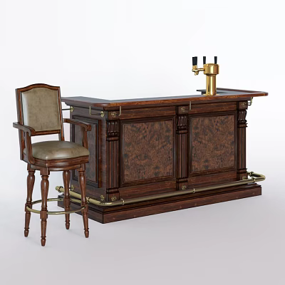 American Bar Chair Combination Bar Chair 3d model American Bar Chair Combination Bar Chair 3d model