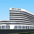 Cixi Huayang Stomatological Hospital Modern Building Exterior With Glass Curtain Walls And Floors