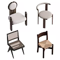 Various Design Dining Chairs With Wooden Frames And Different Seat Materials