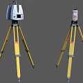 Public Facilities Surveying Equipment With Yellow Tripod Laser Level Tools