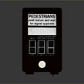 Pedestrian Push Button Device With Green Red Signal Lights And Black Yellow Housing For Crossing
