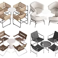 Stylish Table and Chair Sets With Rattan Fabric and Metal Frame Designs