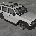 Dark Modern SUV With Rugged Design Large Wheels In Indoor Space 3d model