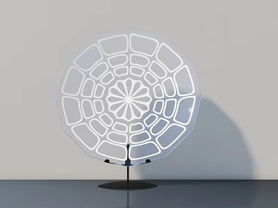 Modern Minimalist Decorative Ornament Set With White Circular Geometric Pattern And Black Base 3d model