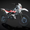 White and Red FSTA Off Road Motorcycle With Wide Tires And Headlight