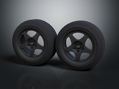 Modern tire wheel Volkswagen wheel hub 3d model