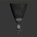 Black Funnel Shaped Industrial Equipment With Metal Base And Wheels