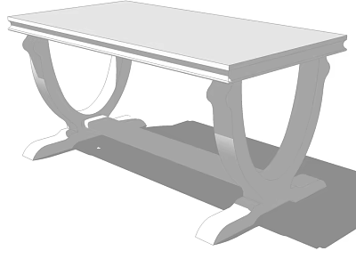 Sleek White Dining Table With Curved Legs And Solid Flat Top 3d model