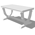 Sleek White Dining Table With Curved Legs And Solid Flat Top 3d model
