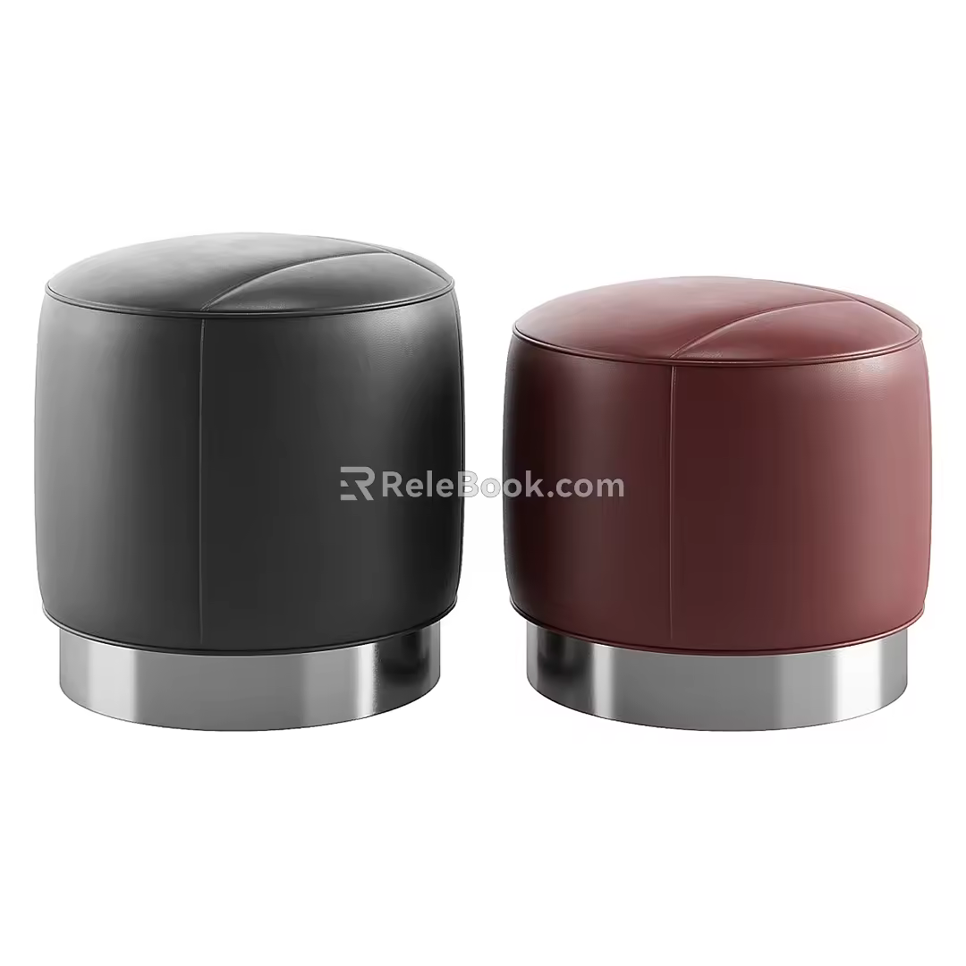 Milotti Minotti Dressing Stool Shoe Changing Stool Round Stool 3d model