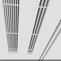 Two Modern Air Conditioner Vents With Vertical Grille Designs On White Interior Wall