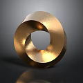 Golden Spiral Ring Shaped Daily Necessity With Metallic Texture For Home Use