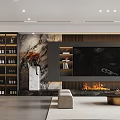 Modern Living Dining Room Interior With Beige Sofa Coffee Table And Wooden Slat Wall Lighting