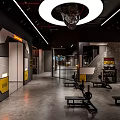 Modern Gym Interior With Various Fitness Equipment And Creative Lighting