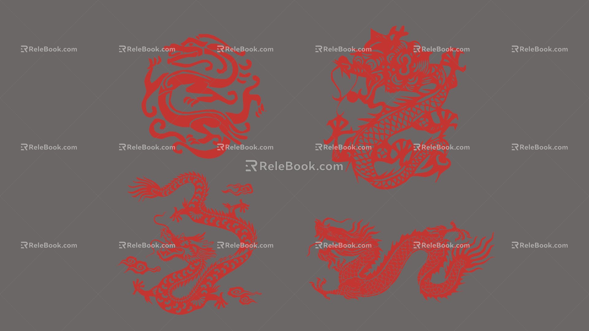 Chinese Dragon Silhouette Pendant 3d model