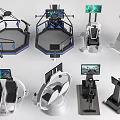 Advanced Virtual Reality Simulation Devices With Seats Consoles And Screens