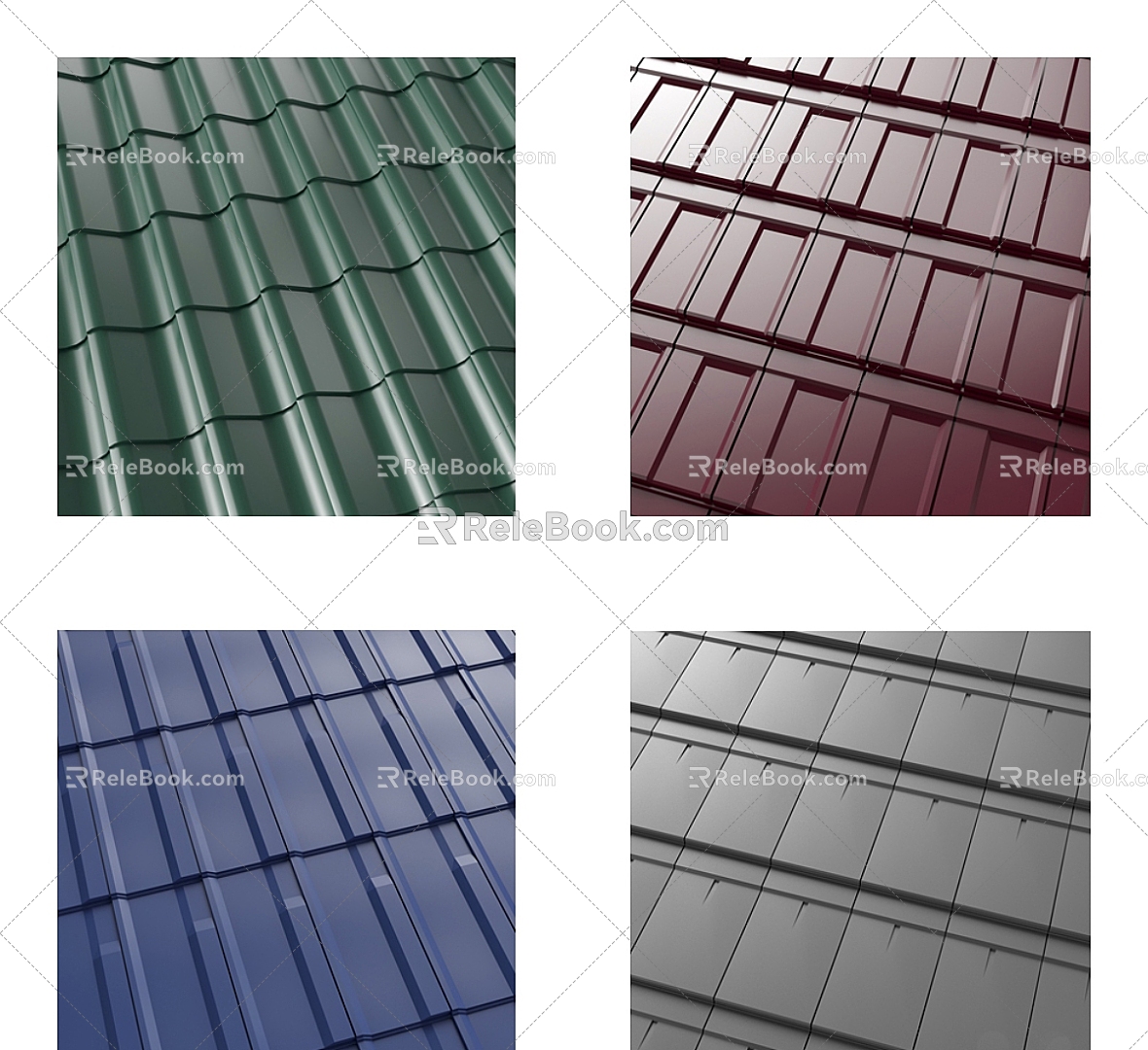 Metal Tile Realistic Outdoor Ceiling Tile Tile House Roof 3d model