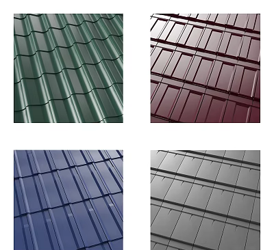 Various Colored Corrugated Metal Roofing Tiles for Building Exterior Projects 3d model