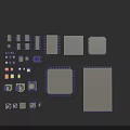 Electronic Components Collection Featuring Chips Circuit Boards And Connectors In Gray Purple