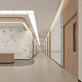 Modern Hospital Outpatient Nurse Station Interior Design With Ginkgo Leaf Patterns