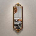 Ornate Gold Framed Decorative Wall Mounted Mirror Reflecting Modern Room Interior