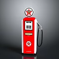 Vintage Texaco Gas Pump In Red White Design With Classic Logo And Fuel Nozzle