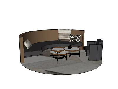 Modern Sofa Coffee Table Combination Curved Sofa Leisure Sofa 3d model