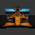 Orange Racing Car With Blue Rear Wing Number 118 Modern Sleek Design And Large Wheels