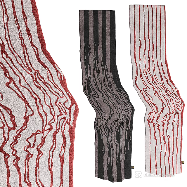 Colorful Rugs With Abstract Lines And Unique Shapes 3d model 