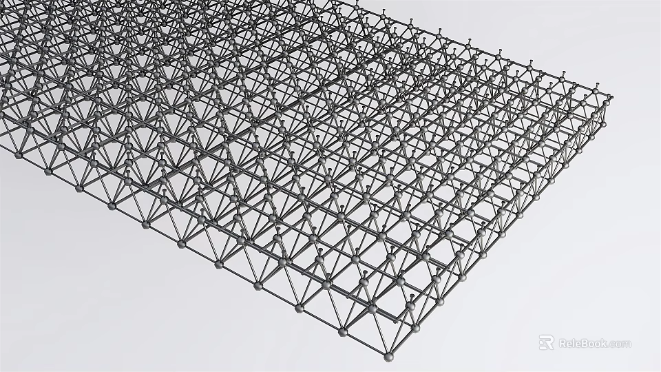 Modern Metal Grid Suspended Ceiling with Geometric Framework for Architectural Design 3d model 