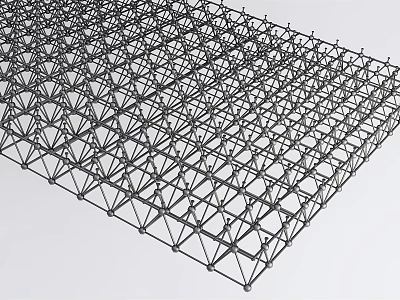 Modern Metal Grid Suspended Ceiling with Geometric Framework for Architectural Design 3d model