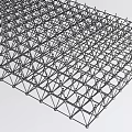 Modern Metal Grid Suspended Ceiling with Geometric Framework for Architectural Design 3d model